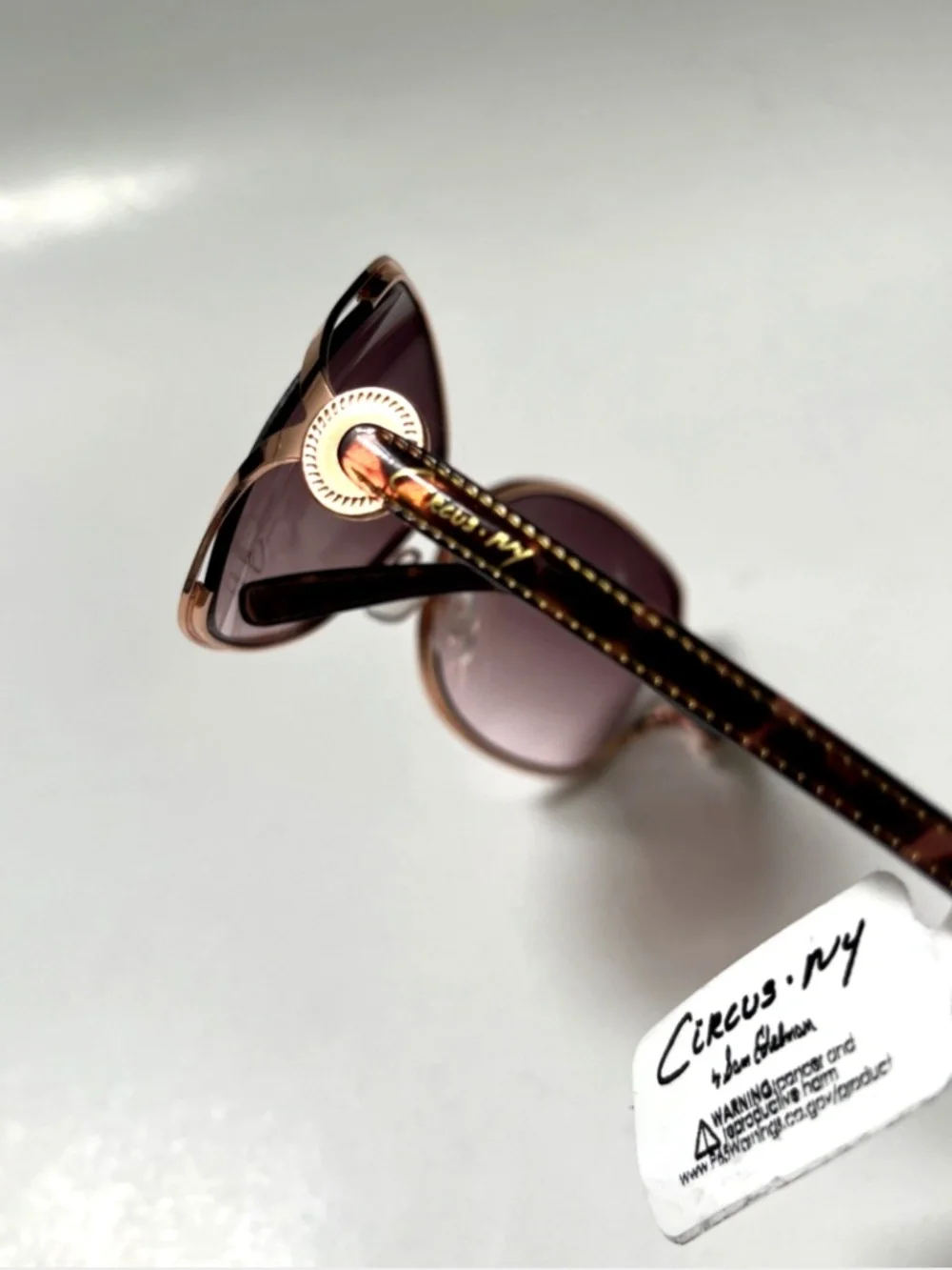 NWT CIRCUS BY SAM EDELMAN Wrap Sunglasses Rose Gold Brown Lens Dash Line